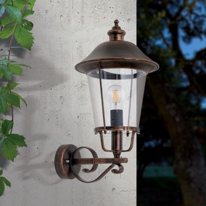 Venkovní nástěnná lampa KENZO 1xE27/100W/230V IP44 bronz/patina