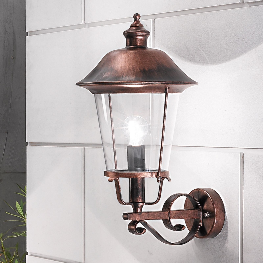 Venkovní nástěnná lampa KENZO 1xE27/100W/230V IP44 bronz/patina