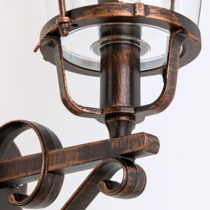 Venkovní nástěnná lampa KENZO 1xE27/100W/230V IP44 bronz/patina