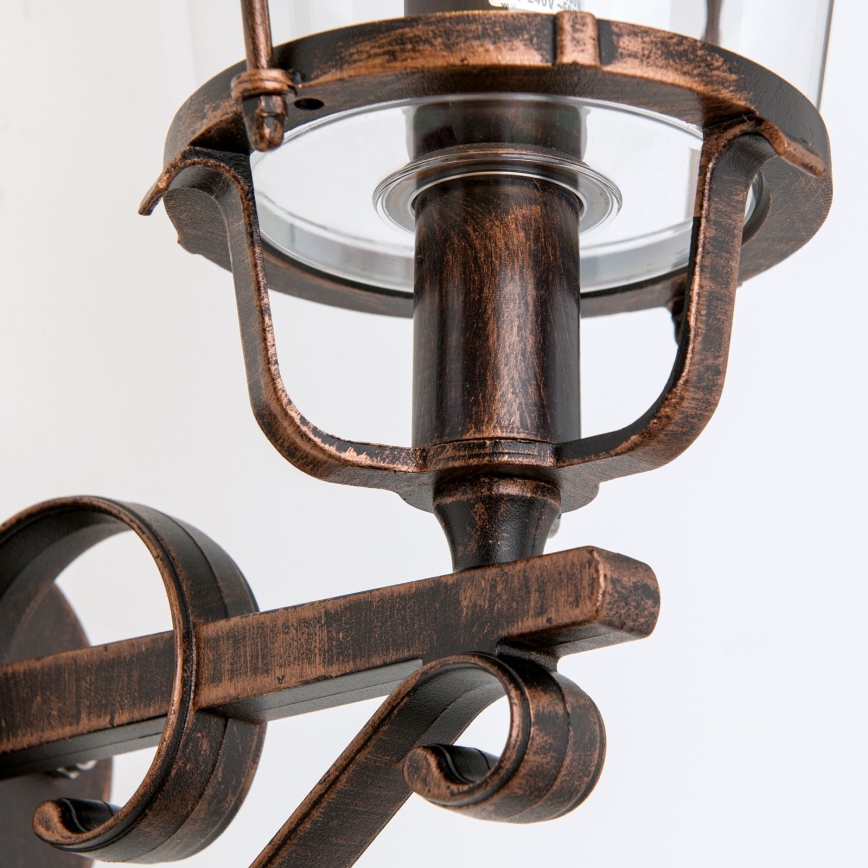 Venkovní nástěnná lampa KENZO 1xE27/100W/230V IP44 bronz/patina