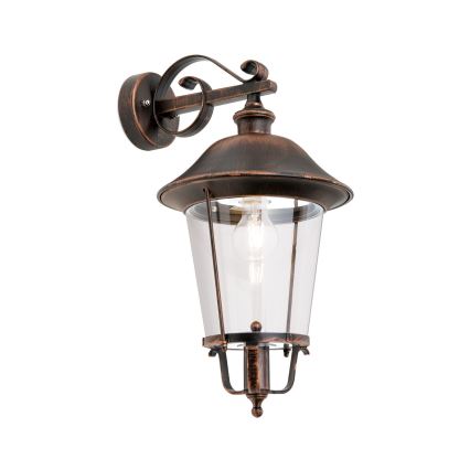 Venkovní nástěnná lampa KENZO 1xE27/100W/230V IP44 bronz/patina
