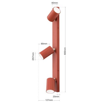 Bodové svítidlo PENN 3xGU10/13W/230V cihlová