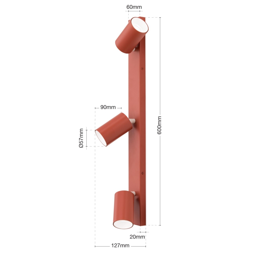Bodové svítidlo PENN 3xGU10/13W/230V cihlová