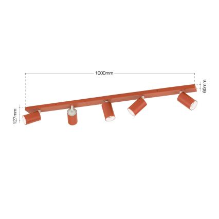 Bodové svítidlo PENN 5xGU10/13W/230V cihlová