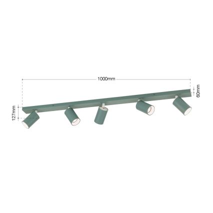 Bodové svítidlo PENN 5xGU10/13W/230V šedá