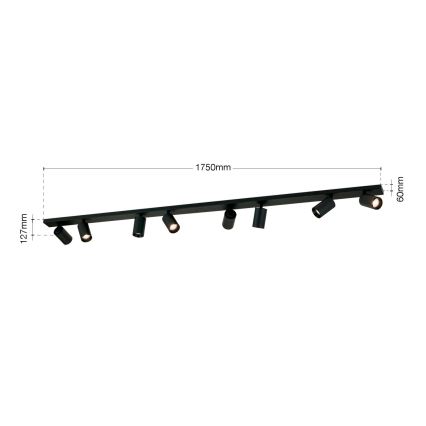 Bodové svítidlo SEAN 8xGU10/13W/230V černá
