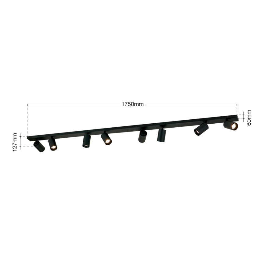 Bodové svítidlo SEAN 8xGU10/13W/230V černá