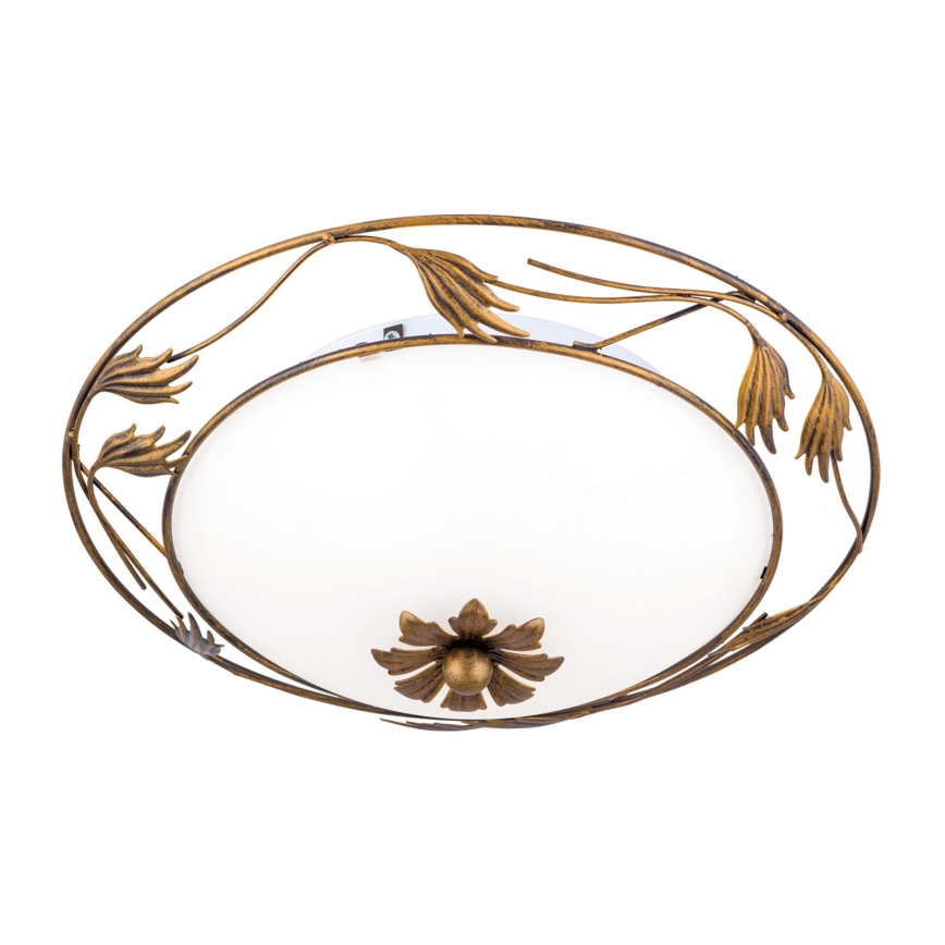 Stropní svítidlo FLEUR 2xE27/60W/230V pr. 40 cm bronz