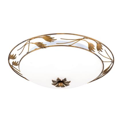 Stropní svítidlo FLEUR 3xE27/60W/230V pr. 50 cm bronz