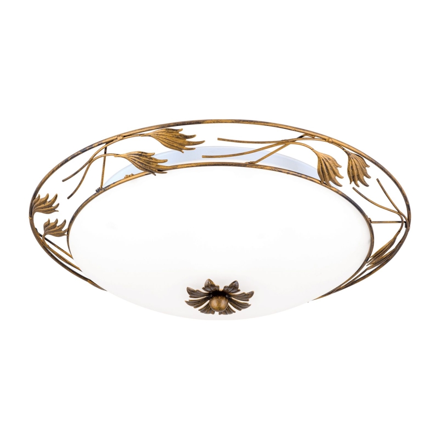 Stropní svítidlo FLEUR 3xE27/60W/230V pr. 50 cm bronz