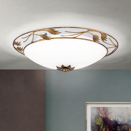 Stropní svítidlo FLEUR 3xE27/60W/230V pr. 50 cm bronz
