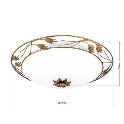 Stropní svítidlo FLEUR 3xE27/60W/230V pr. 50 cm bronz