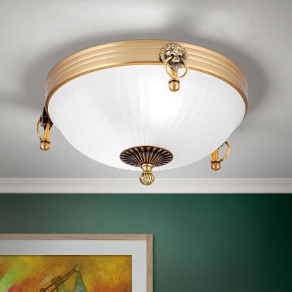 Stropní svítidlo ROCCA 2xE27/60W/230V pr. 31 cm bronz/bílá
