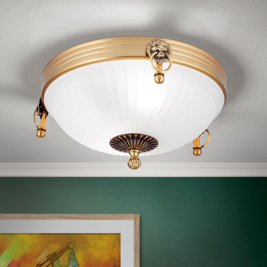 Stropní svítidlo ROCCA 2xE27/60W/230V pr. 31 cm bronz/bílá
