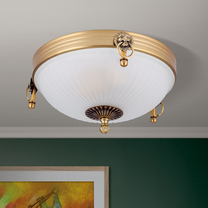Stropní svítidlo ROCCA 2xE27/60W/230V pr. 31 cm bronz/bílá