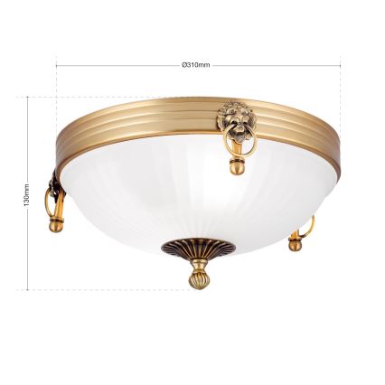 Stropní svítidlo ROCCA 2xE27/60W/230V pr. 31 cm bronz/bílá