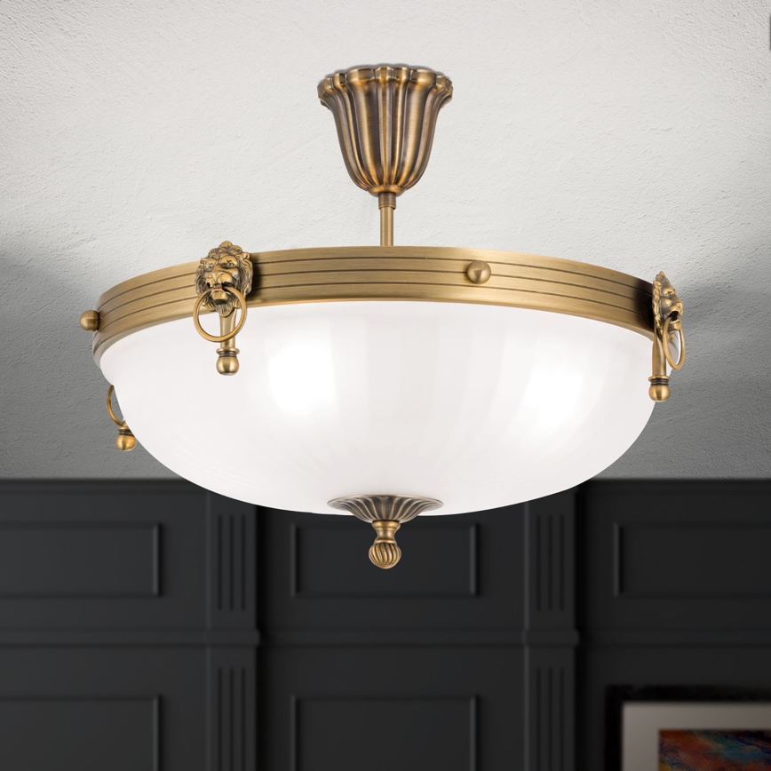 Přisazený lustr ROCCA 4xE27/60W/230V pr. 43 cm bronz/bílá