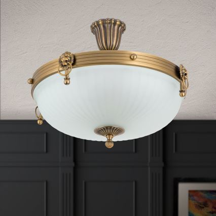 Přisazený lustr ROCCA 4xE27/60W/230V pr. 43 cm bronz/bílá