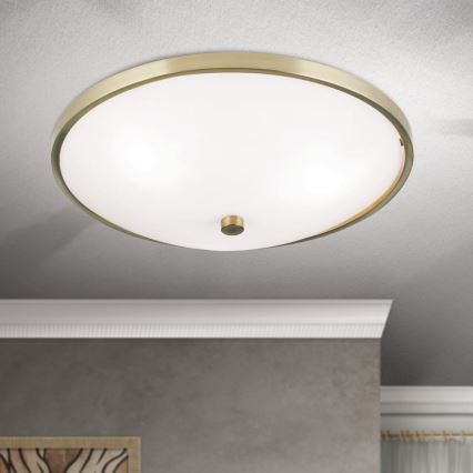 Stropní svítidlo AIDA 3xE27/60W/230V pr. 40 cm mosaz