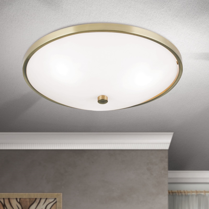 Stropní svítidlo AIDA 3xE27/60W/230V pr. 40 cm mosaz