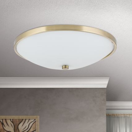 Stropní svítidlo AIDA 3xE27/60W/230V pr. 40 cm mosaz