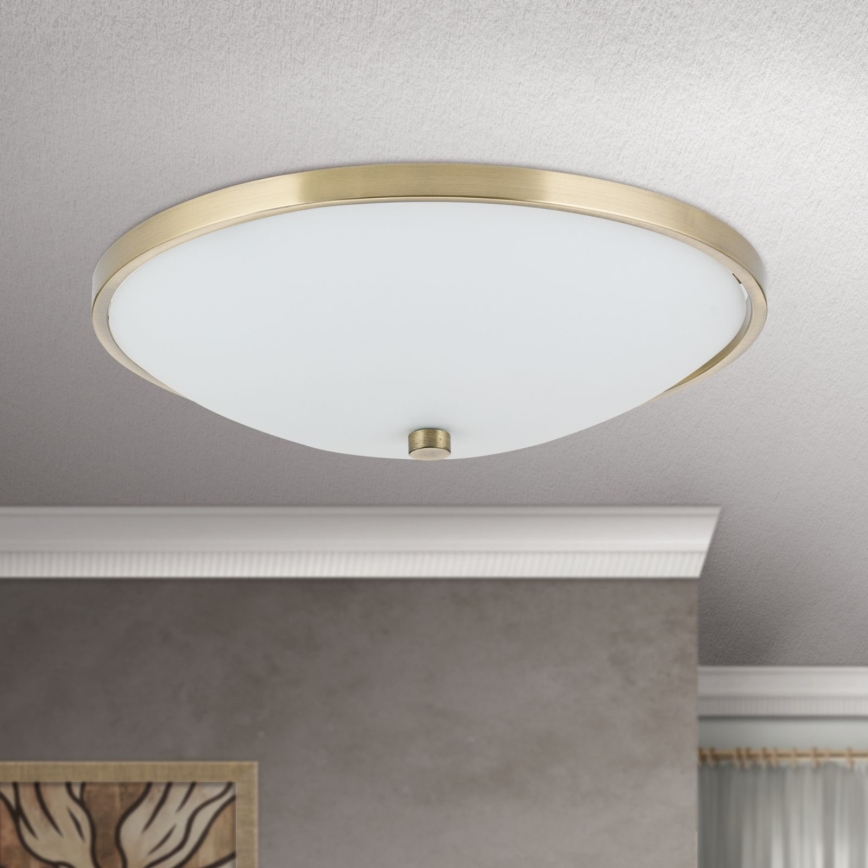 Stropní svítidlo AIDA 3xE27/60W/230V pr. 40 cm mosaz