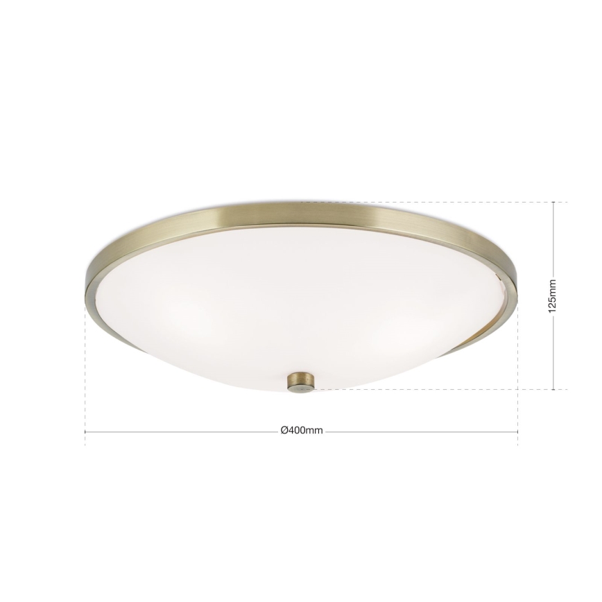 Stropní svítidlo AIDA 3xE27/60W/230V pr. 40 cm mosaz