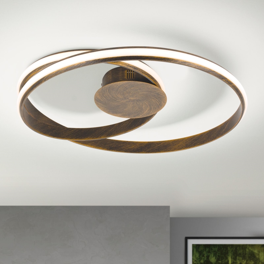 LED Stmívatelné stropní svítidlo CIRCUS LED/30W/230V hnědá/patina