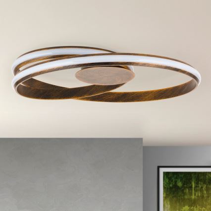 LED Stmívatelné stropní svítidlo CIRCUS LED/30W/230V hnědá/patina