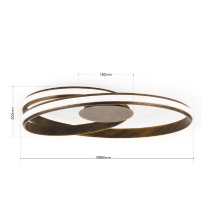 LED Stmívatelné stropní svítidlo CIRCUS LED/30W/230V hnědá/patina