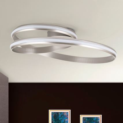 LED Stmívatelné stropní svítidlo CIRCUS LED/30W/230V stříbrná