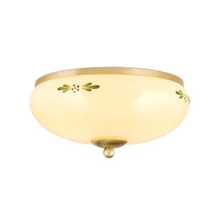 Stropní svítidlo LANDHAUS 2xE27/60W/230V pr. 28 cm bronz/béžová