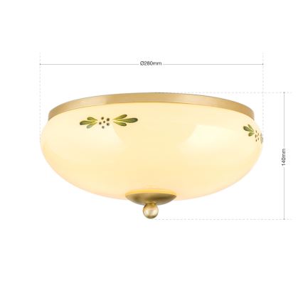 Stropní svítidlo LANDHAUS 2xE27/60W/230V pr. 28 cm bronz/béžová