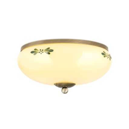 Stropní svítidlo LANDHAUS 2xE27/60W/230V pr. 28 cm bronz/béžová
