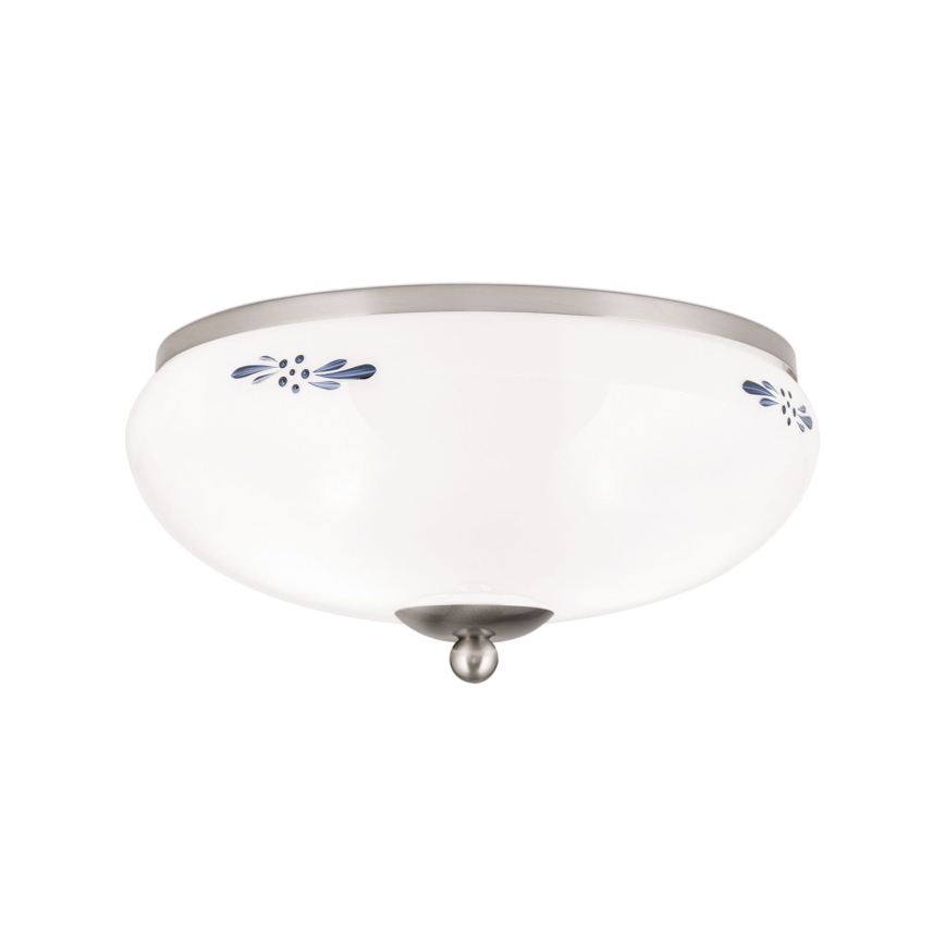 Stropní svítidlo LANDHAUS 2xE27/60W/230V pr. 28 cm matný chrom/bílá