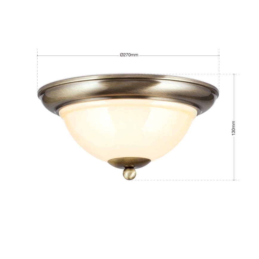 Stropní svítidlo AUSTRIAN OLD LAMP 2xE27/60W/230V pr. 27 cm bronz/béžová