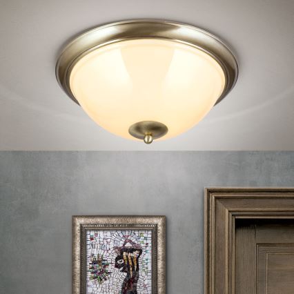 Stropní svítidlo AUSTRIAN OLD LAMP 3xE27/60W/230V pr. 50 cm bronz/béžová