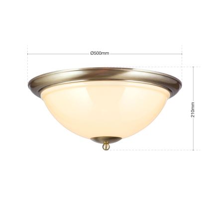 Stropní svítidlo AUSTRIAN OLD LAMP 3xE27/60W/230V pr. 50 cm bronz/béžová
