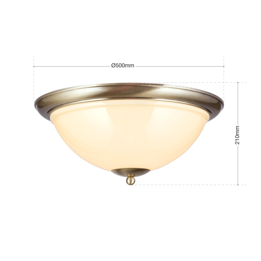 Stropní svítidlo AUSTRIAN OLD LAMP 3xE27/60W/230V pr. 50 cm bronz/béžová