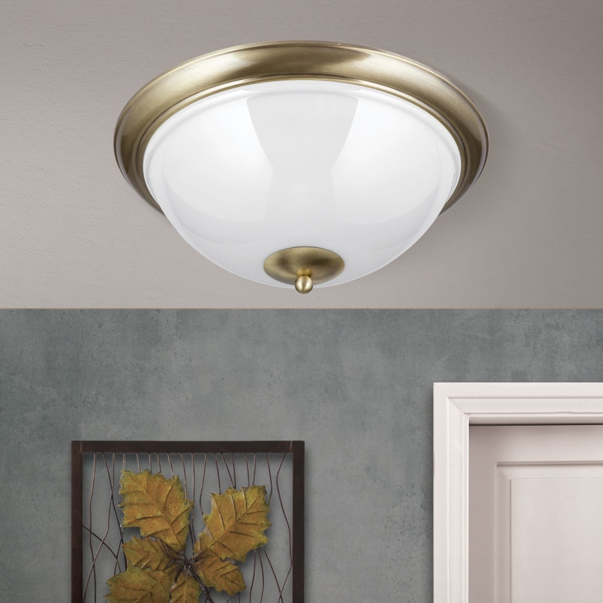 Stropní svítidlo AUSTRIAN OLD LAMP 3xE27/60W/230V pr. 50 cm bronz/bílá