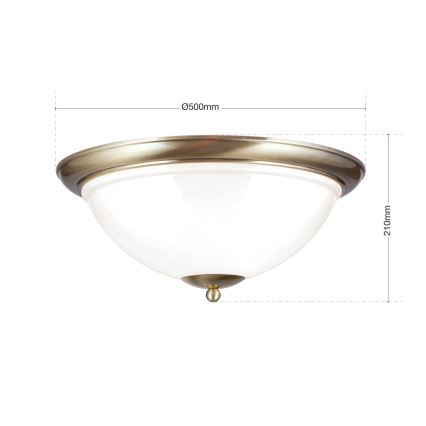 Stropní svítidlo AUSTRIAN OLD LAMP 3xE27/60W/230V pr. 50 cm bronz/bílá