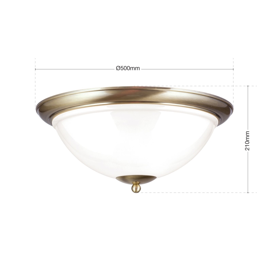 Stropní svítidlo AUSTRIAN OLD LAMP 3xE27/60W/230V pr. 50 cm bronz/bílá