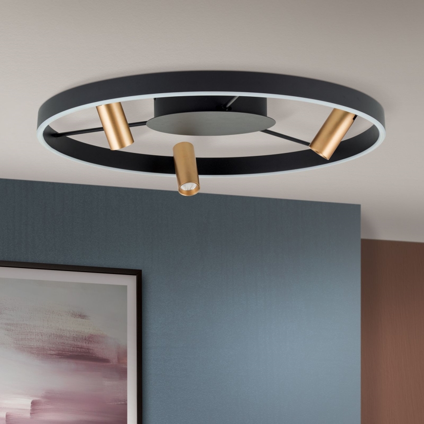 LED Stmívatelné stropní svítidlo BERLIN LED/50W/230V černá/zlatá