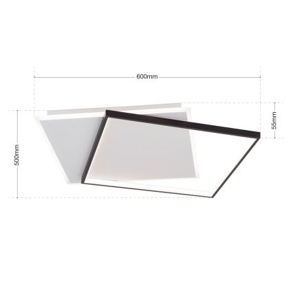 LED Stmívatelné stropní svítidlo EMANUEL LED/50W/230V bílá/černá