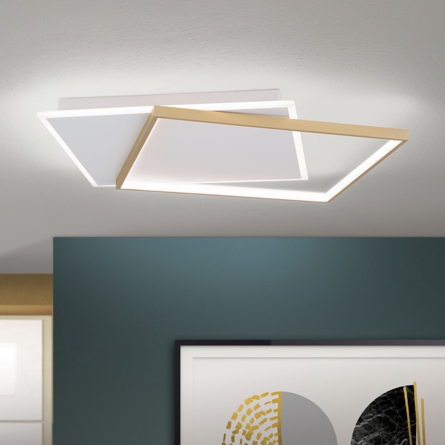 LED Stmívatelné stropní svítidlo EMANUEL LED/50W/230V bílá/zlatá