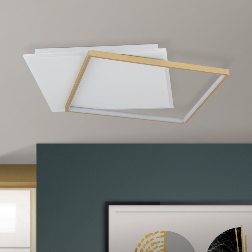 LED Stmívatelné stropní svítidlo EMANUEL LED/50W/230V bílá/zlatá