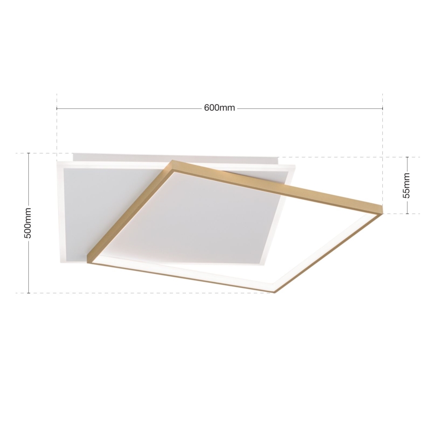 LED Stmívatelné stropní svítidlo EMANUEL LED/50W/230V bílá/zlatá