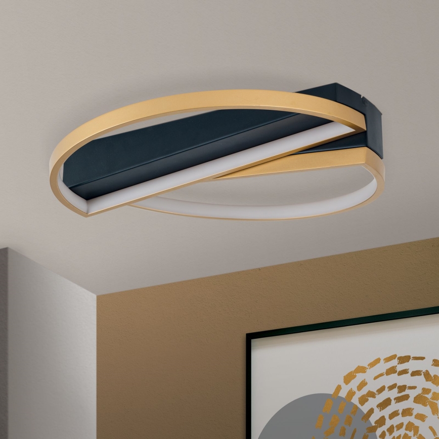 LED Stmívatelné stropní svítidlo OLGA LED/28W/230V zlatá/černá