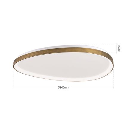 LED Stropní svítidlo CHARLIE LED/72W/230V pr. 80 cm zlatá