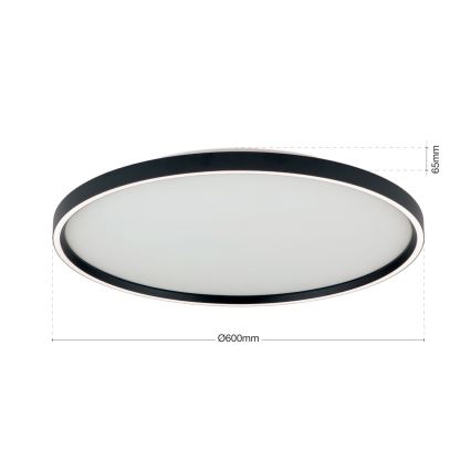LED Stmívatelné stropní svítidlo MASCA LED/47W/230V 2700/3350/4000K pr. 60 cm černá